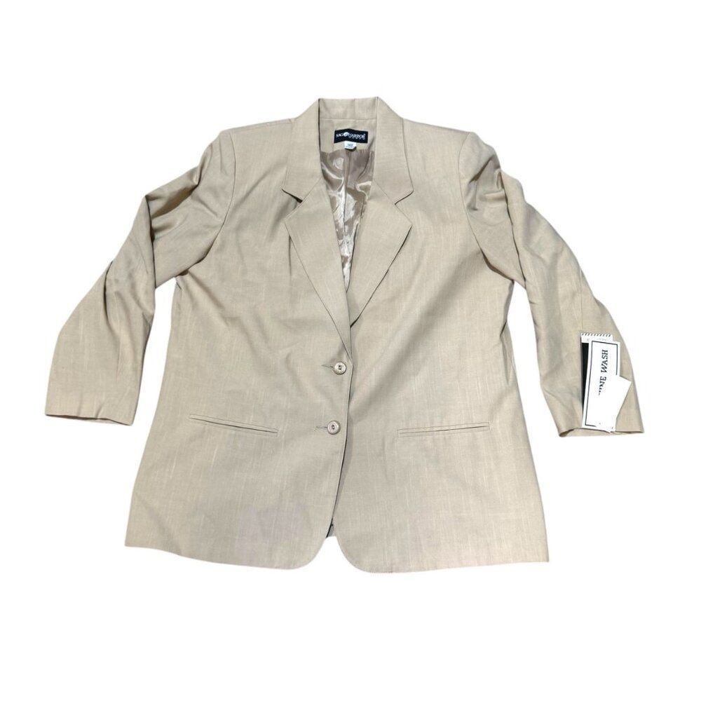 Driftwood Tan Womens Size 18W Sag Harbor Beige LS Lined Button Blazer Jacket NEW